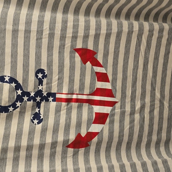 A nautical patriotic red white and blue tank top, stars and Grey stripes - Picture 2 of 2